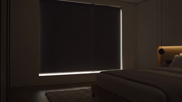 blackout fabric roller blinds in a modern interior