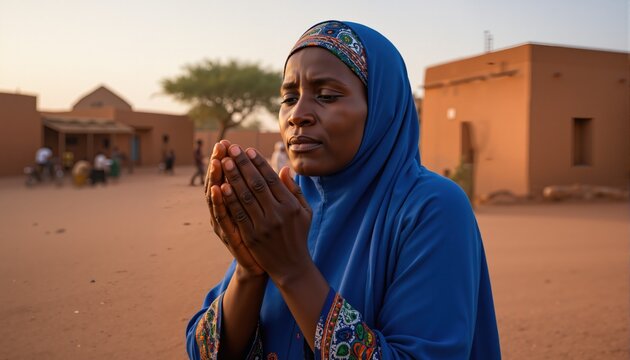Hands of an ethiopian muslim woman praying, Harari Region, Harar, Ethiopia
