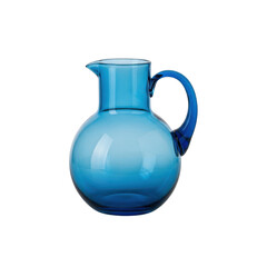 Elegant blue glass pitcher with handle
