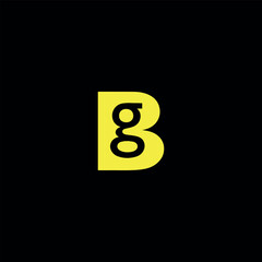Obraz premium bg or gb text logo design vector