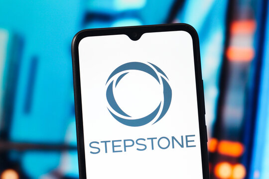 In this photo illustration, the StepStone Group (Step Stone) logo is seen displayed on a smartphone screen.