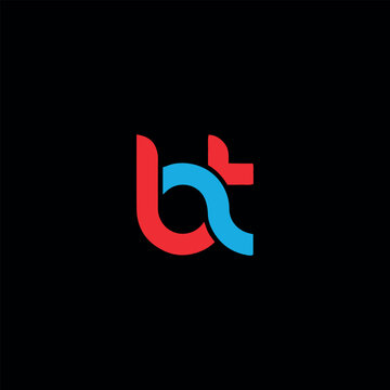 letters bt text logo design vector