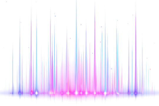 Glowing abstract light equalizer display with bright vertical lines