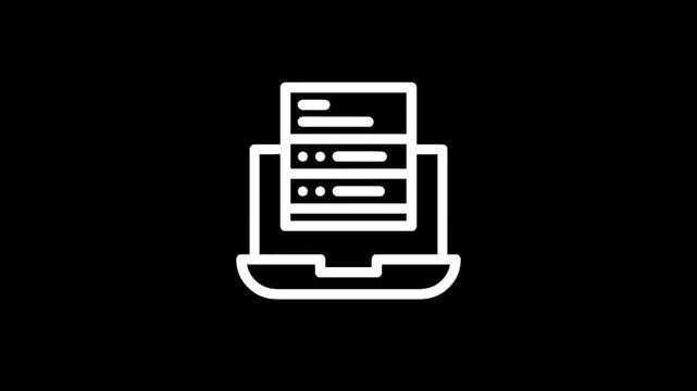Digital document management system icon on a laptop screen for online data organization