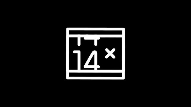 Simple line icon of a calendar with the number 14 and a plus sign
