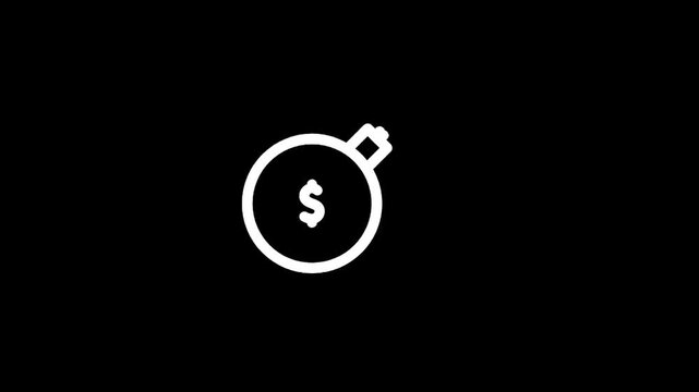 Stylized icon of a bomb with a dollar sign inside, symbolizing financial risk