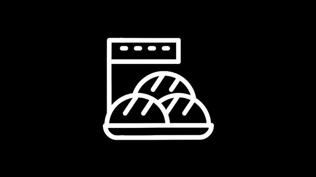 Simple line art icon representing a sale or discount on bread products