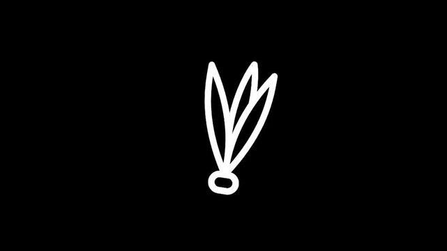 Simple white badminton shuttlecock icon on a black background, minimalist design