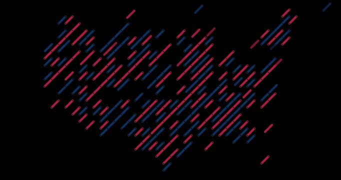 Animated Diagonal Reveal of United States Silhouette