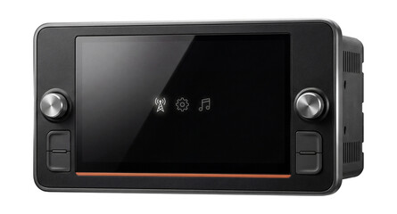 Obraz premium Head unit with minimalist interface and integrated DAB radio tuner.