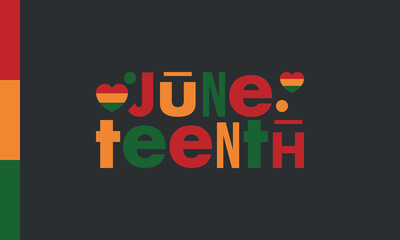 Obraz premium Juneteenth Independence Day. Freedom or Emancipation day. Annual american holiday, celebrated in June 19. African-American history and heritage. Poster, greeting card, banner and background. Vector