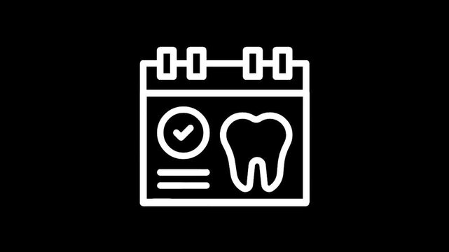 Dental appointment calendar icon with checkmark and tooth symbol