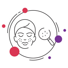 Problem Skin icon, Acne Care Solutions, Clear and Healthy Skin Guide, Sensitive Skin Treatment, Blemish Control Routine, vector