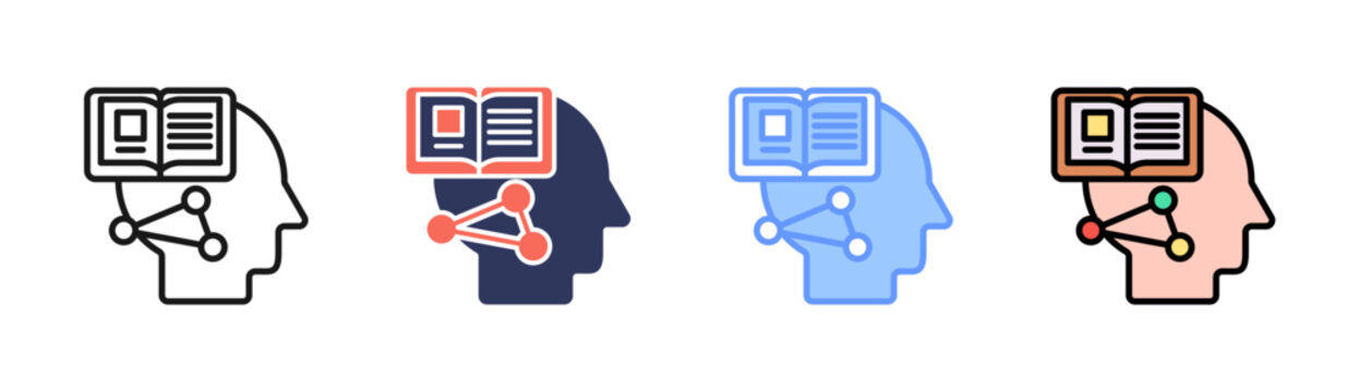 Learning Theories Icon Set Multiple Style Collection