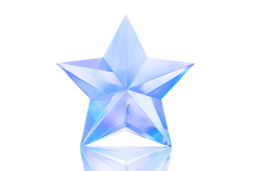 Obraz premium Faceted Blue Glass Star with Reflection