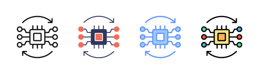 Obraz premium Algorithms Icon Set Multiple Style Collection