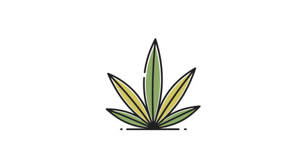 Simple stylized cannabis leaf illustration on white background.
