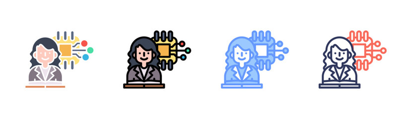 Naklejka premium Student Engagement Icon Set Multiple Style Collection