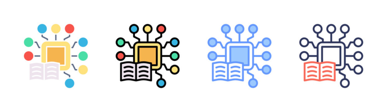 Machine Learning Icon Set Multiple Style Collection