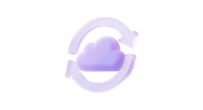3D Frosted Glass Cloud Icon with Floating Settings and Game Controller Symbols for Cloud Gaming and Computing