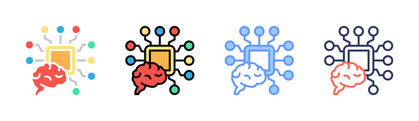 Fototapeta premium Concept Mapping Icon Set Multiple Style Collection