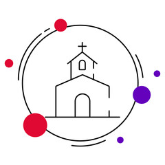 Church icon, Place of Worship, Sacred Christian Sanctuary, House of Prayer, Spiritual Fellowship Center