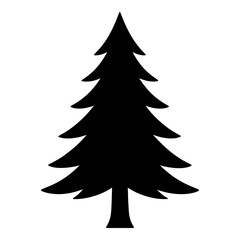 Obraz premium Illustration of black silhouette of a fir tree