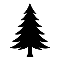 Fototapeta premium Illustration of black silhouette of a fir tree
