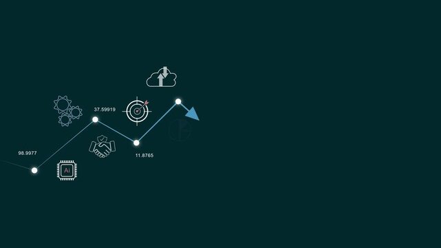 A business rocket launch investment growth, planning and starting corporate business start up aiming objective value development leadership and customer target. Motion graphics of business concept