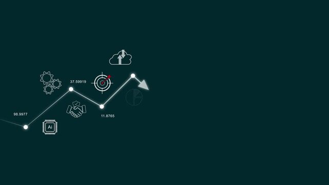 A business rocket launch investment growth, planning and starting corporate business start up aiming objective value development leadership and customer target. Motion graphics of business concept