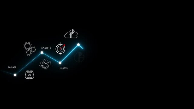 2025 New Year Business Goals Concept. Business graph point to "2025" as a staircase, steps toward achieving business goals, growth, Planning and challenge, Motion graphics of new year concept