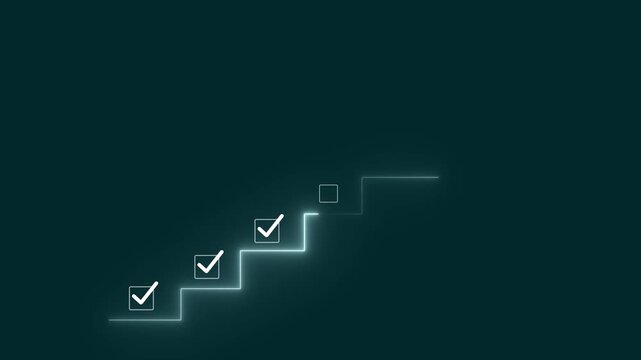 Steps and actions towards aiming business goals. the goal of successful business growth and Steps for goal achievement and business success. Motion graphics make steps and goal more attractive