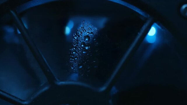 Cooling Fan with Water Droplets and Blue LED Lights for PC Computer System