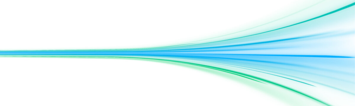 Curved turquoise neon streaks flow dynamically across dark transparent background. Motion blur and glowing highlights convey futuristic energy. Perfect PNG for tech and cyber designs.