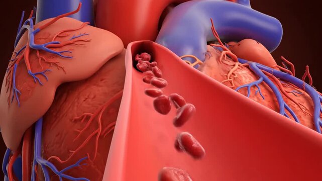 3D Cardiac Visualization: Red Blood Cells Traveling Through Coronary Bypass Graft