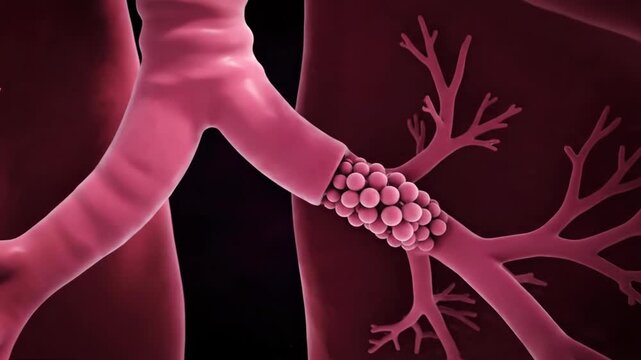 3D Visualization of Bronchial Tree Branching and Alveoli in the Respiratory System