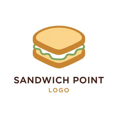 Simple isometric logo design of a sandwich with creamy filling for a fast food or cafe branding identity.