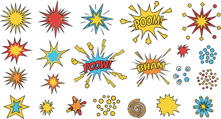 Vibrant comic book explosion effects for dynamic storytelling © MDSAJEEB