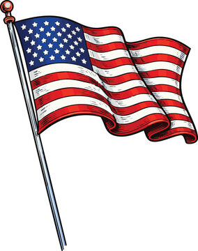 America, Day, holiday, picture, clipart, illustration, flag