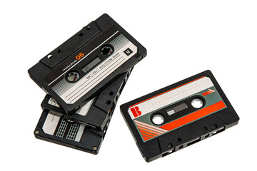 Obraz premium Stacked Retro Analog Music Cassettes