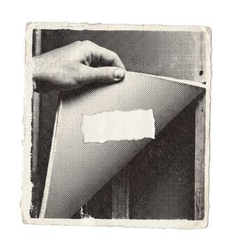 Drywall sheet corner lift paper cutout.