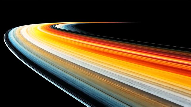 Vibrant rings of Saturn in outer space.