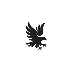 Fototapeta premium Minimalist Flying Eagle Vector Icon