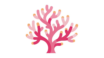 A stylized coral reef with various shades of pink and orange on a white background © gudangPIXEL
