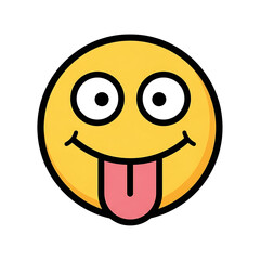Funny smiling face with tongue out emoji.