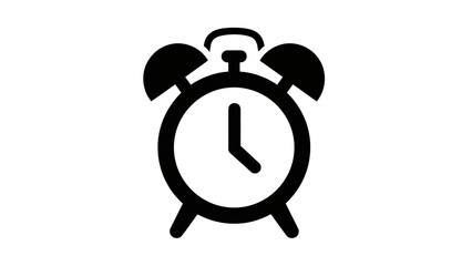Obraz premium A black and white graphic depiction of an old-fashioned alarm clock