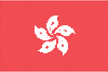 Flag of Hong Kong pixel art of dots