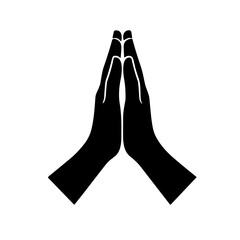 hand holding a black glove