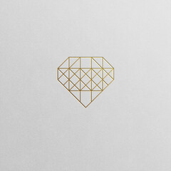 Geometric diamond shape logo icon for fashion, art jewelry, luxury goods, clothing and accessories related businesses.	
