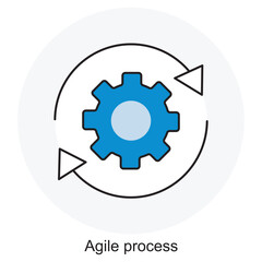 Agile Process icon, Iterative Project Management, Scrum Workflow System, Adaptive Development Cycle, Continuous Improvement Model, vector